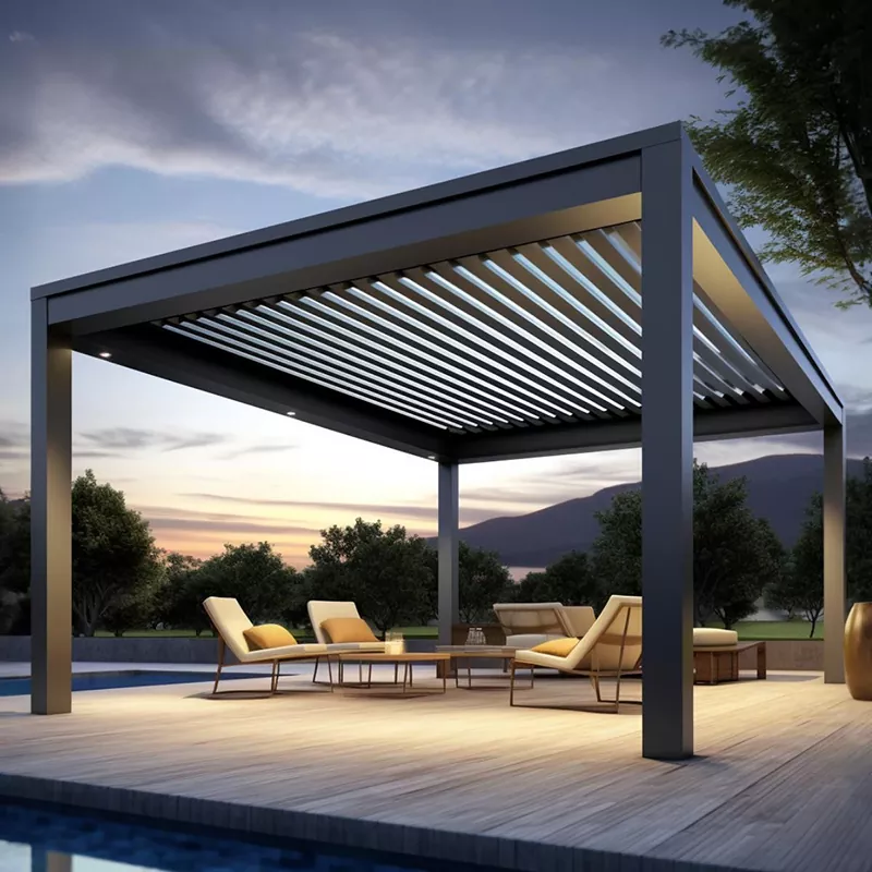 Verstellbare Pergola aus Aluminium mit Lamellen